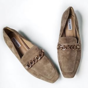 Steve Madden Rilynn Chain Loafer Tan Suede Size 11